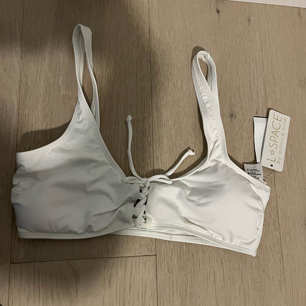 LSpace White Bikini Top size small NWT